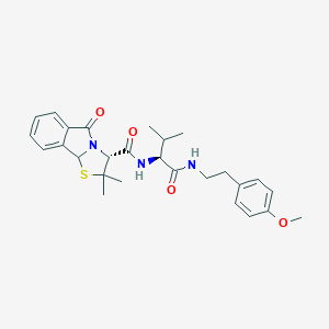 molecular formula C27H33N3O4S B257912 N-[1-({[2-(4-methoxyphenyl)ethyl]amino}carbonyl)-2-methylpropyl]-2,2-dimethyl-5-oxo-2,3,5,9b-tetrahydro[1,3]thiazolo[2,3-a]isoindole-3-carboxamide 