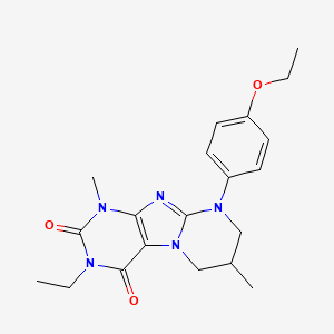 molecular formula C20H25N5O3 B2579128 9-(4-ethoxyphenyl)-3-ethyl-1,7-dimethyl-7,8-dihydro-6H-purino[7,8-a]pyrimidine-2,4-dione CAS No. 847336-38-3