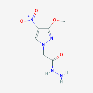 molecular formula C6H9N5O4 B2579129 2-(3-methoxy-4-nitro-1H-pyrazol-1-yl)acetohydrazide CAS No. 512809-30-2