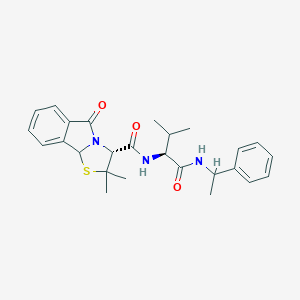 molecular formula C26H31N3O3S B257913 2,2-dimethyl-N-(2-methyl-1-{[(1-phenylethyl)amino]carbonyl}propyl)-5-oxo-2,3,5,9b-tetrahydro[1,3]thiazolo[2,3-a]isoindole-3-carboxamide 