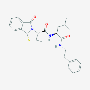 molecular formula C27H33N3O3S B257914 2,2-dimethyl-N-(3-methyl-1-{[(2-phenylethyl)amino]carbonyl}butyl)-5-oxo-2,3,5,9b-tetrahydro[1,3]thiazolo[2,3-a]isoindole-3-carboxamide 