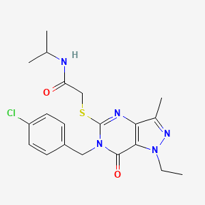 2-{[6-(4-chlorobenzyl)-1-ethyl-3-methyl-7-oxo-6,7-dihydro-1H-pyrazolo[4,3-d]pyrimidin-5-yl]sulfanyl}-N~1~-isopropylacetamide