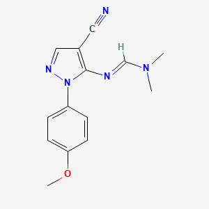 (E)-N'-[4-cyano-1-(4-methoxyphenyl)-1H-pyrazol-5-yl]-N,N-dimethylmethanimidamide