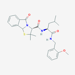 molecular formula C27H33N3O4S B257915 N-(1-{[(2-methoxybenzyl)amino]carbonyl}-3-methylbutyl)-2,2-dimethyl-5-oxo-2,3,5,9b-tetrahydro[1,3]thiazolo[2,3-a]isoindole-3-carboxamide 