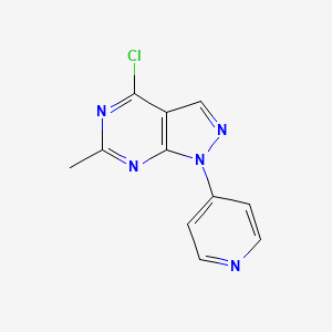 molecular formula C11H8ClN5 B2579155 4-(4-氯-6-甲基-1H-吡唑并[3,4-D]嘧啶-1-基)吡啶 CAS No. 1153045-44-3