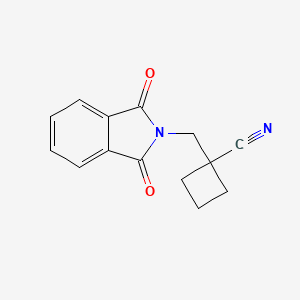 molecular formula C14H12N2O2 B2579156 1-[(1,3-dioxo-2,3-dihydro-1H-isoindol-2-yl)methyl]cyclobutane-1-carbonitrile CAS No. 1909305-03-8