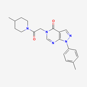 molecular formula C20H23N5O2 B2579168 1-(4-甲基苯基)-5-[2-(4-甲基哌啶-1-基)-2-氧代乙基]吡唑并[3,4-d]嘧啶-4-酮 CAS No. 863446-29-1
