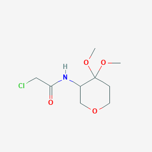 molecular formula C9H16ClNO4 B2579172 2-Chloro-N-(4,4-dimethoxyoxan-3-yl)acetamide CAS No. 2411194-08-4