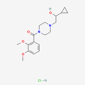 molecular formula C18H27ClN2O4 B2579177 (4-(2-环丙基-2-羟乙基)哌嗪-1-基)(2,3-二甲氧基苯基)甲酮盐酸盐 CAS No. 1396781-63-7