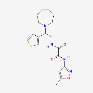 molecular formula C18H24N4O3S B2579180 N1-(2-(azepan-1-yl)-2-(thiophen-3-yl)ethyl)-N2-(5-methylisoxazol-3-yl)oxalamide CAS No. 946201-28-1