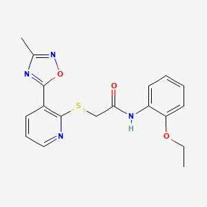 molecular formula C18H18N4O3S B2579188 N-(2-乙氧苯基)-2-((3-(3-甲基-1,2,4-恶二唑-5-基)吡啶-2-基)硫代)乙酰胺 CAS No. 1251618-79-7