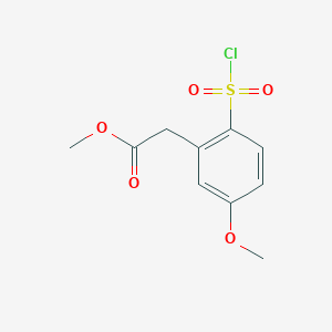 molecular formula C10H11ClO5S B2579190 Methyl 2-[2-(chlorosulfonyl)-5-methoxyphenyl]acetate CAS No. 18944-99-5