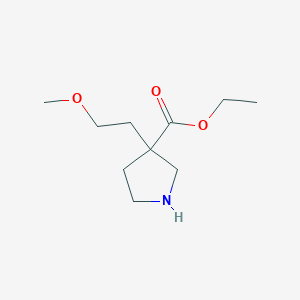 molecular formula C10H19NO3 B2579193 Ethyl 3-(2-methoxyethyl)pyrrolidine-3-carboxylate CAS No. 2287288-48-4