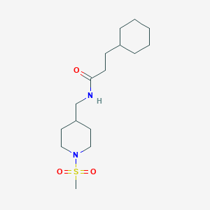 3-cyclohexyl-N-((1-(methylsulfonyl)piperidin-4-yl)methyl)propanamide