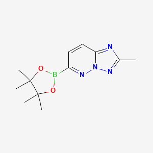 molecular formula C12H17BN4O2 B2579199 2-Methyl-6-(4,4,5,5-tetramethyl-1,3,2-dioxaborolan-2-yl)-[1,2,4]triazolo[1,5-b]pyridazine CAS No. 2048186-86-1
