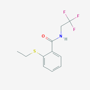 molecular formula C11H12F3NOS B2579204 2-Ethylsulfanyl-N-(2,2,2-trifluoroethyl)benzamide CAS No. 2326199-76-0