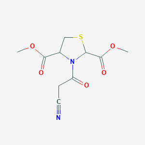 molecular formula C10H12N2O5S B2579208 3-(2-氰基乙酰基)-1,3-噻唑烷-2,4-二甲酯 CAS No. 1007921-47-2