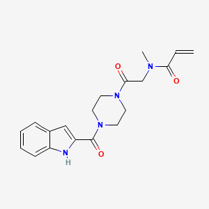 molecular formula C19H22N4O3 B2579210 N-[2-[4-(1H-Indole-2-carbonyl)piperazin-1-yl]-2-oxoethyl]-N-methylprop-2-enamide CAS No. 2198954-53-7