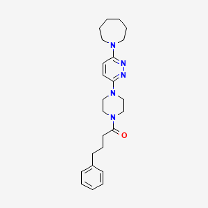molecular formula C24H33N5O B2579211 1-(4-(6-(氮杂环戊烷-1-基)吡啶嗪-3-基)哌嗪-1-基)-4-苯基丁烷-1-酮 CAS No. 898406-57-0