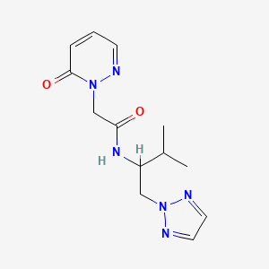 molecular formula C13H18N6O2 B2579215 N-(3-methyl-1-(2H-1,2,3-triazol-2-yl)butan-2-yl)-2-(6-oxopyridazin-1(6H)-yl)acetamide CAS No. 2309214-32-0