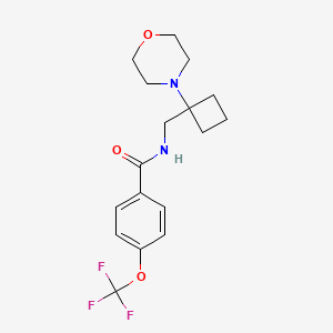 molecular formula C17H21F3N2O3 B2579219 N-[(1-Morpholin-4-ylcyclobutyl)methyl]-4-(trifluoromethoxy)benzamide CAS No. 2380086-57-5