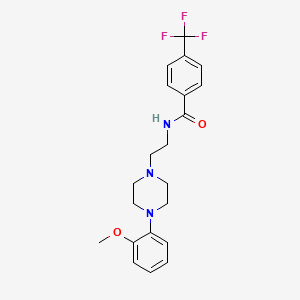 molecular formula C21H24F3N3O2 B2579231 N-(2-(4-(2-甲氧基苯基)哌嗪-1-基)乙基)-4-(三氟甲基)苯甲酰胺 CAS No. 1049469-06-8