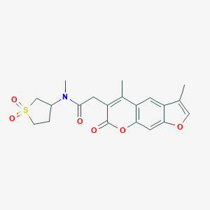 molecular formula C20H21NO6S B257924 2-(3,5-dimethyl-7-oxo-7H-furo[3,2-g]chromen-6-yl)-N-(1,1-dioxidotetrahydro-3-thienyl)-N-methylacetamide 