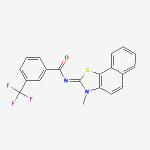 molecular formula C20H13F3N2OS B2579243 N-(3-甲基苯并[g][1,3]苯并噻唑-2-亚甲基)-3-(三氟甲基)苯甲酰胺 CAS No. 441290-99-9