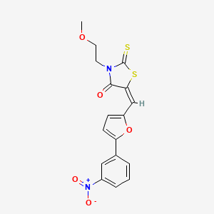 B2579249 (5E)-3-(2-Methoxyethyl)-5-[[5-(3-nitrophenyl)-2-furanyl]methylene]-2-thioxo-4-thiazolidinone CAS No. 1321967-33-2