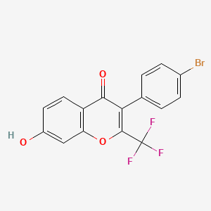 molecular formula C16H8BrF3O3 B2579250 3-(4-Bromophenyl)-7-hydroxy-2-(trifluoromethyl)chromen-4-one CAS No. 96644-12-1