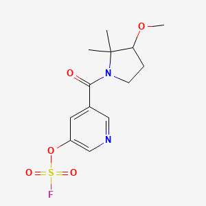 molecular formula C13H17FN2O5S B2579252 3-Fluorosulfonyloxy-5-(3-methoxy-2,2-dimethylpyrrolidine-1-carbonyl)pyridine CAS No. 2418650-15-2