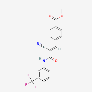 molecular formula C19H13F3N2O3 B2579262 4-[(E)-2-氰基-3-氧代-3-[3-(三氟甲基)苯胺基]丙-1-烯基]苯甲酸甲酯 CAS No. 463976-98-9