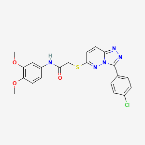 molecular formula C21H18ClN5O3S B2579264 2-((3-(4-chlorophenyl)-[1,2,4]triazolo[4,3-b]pyridazin-6-yl)thio)-N-(3,4-dimethoxyphenyl)acetamide CAS No. 852373-28-5
