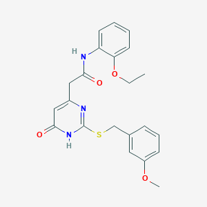 molecular formula C22H23N3O4S B2579265 N-(2-乙氧基苯基)-2-(2-((3-甲氧基苄基)硫代)-6-氧代-1,6-二氢嘧啶-4-基)乙酰胺 CAS No. 1105211-55-9