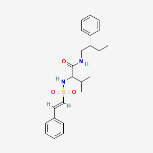 molecular formula C23H30N2O3S B2579267 3-甲基-N-(2-苯基丁基)-2-[[(E)-2-苯乙烯基]磺酰氨基]丁酰胺 CAS No. 1214868-46-8