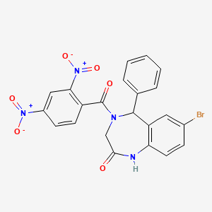molecular formula C22H15BrN4O6 B2579268 7-bromo-4-(2,4-dinitrobenzoyl)-5-phenyl-4,5-dihydro-1H-benzo[e][1,4]diazepin-2(3H)-one CAS No. 391219-00-4
