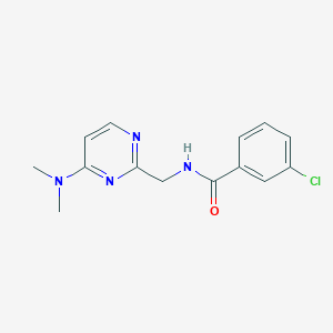 molecular formula C14H15ClN4O B2579270 3-氯-N-((4-(二甲氨基)嘧啶-2-基)甲基)苯甲酰胺 CAS No. 1797078-52-4