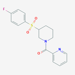 molecular formula C17H17FN2O3S B2579276 (3-((4-Fluorophenyl)sulfonyl)piperidin-1-yl)(pyridin-2-yl)methanone CAS No. 1797824-36-2