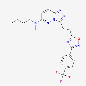 molecular formula C21H22F3N7O B2579288 N-butyl-N-methyl-3-(2-(3-(4-(trifluoromethyl)phenyl)-1,2,4-oxadiazol-5-yl)ethyl)-[1,2,4]triazolo[4,3-b]pyridazin-6-amine CAS No. 1115970-82-5