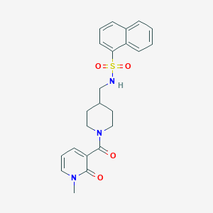 molecular formula C23H25N3O4S B2579290 N-((1-(1-methyl-2-oxo-1,2-dihydropyridine-3-carbonyl)piperidin-4-yl)methyl)naphthalene-1-sulfonamide CAS No. 1235032-45-7