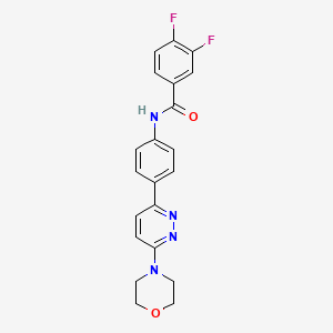 molecular formula C21H18F2N4O2 B2579292 3,4-二氟-N-(4-(6-吗啉并吡嗪-3-基)苯基)苯甲酰胺 CAS No. 941945-85-3