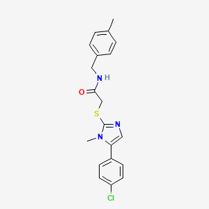 molecular formula C20H20ClN3OS B2579298 2-((5-(4-氯苯基)-1-甲基-1H-咪唑-2-基)硫代)-N-(4-甲基苄基)乙酰胺 CAS No. 932352-86-8