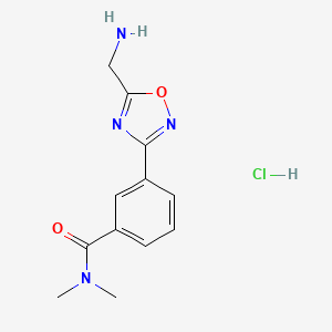 molecular formula C12H15ClN4O2 B2579303 3-[5-(Aminomethyl)-1,2,4-oxadiazol-3-yl]-N,N-dimethylbenzamide hydrochloride CAS No. 2279123-54-3