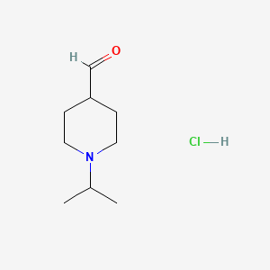molecular formula C9H18ClNO B2579313 1-Isopropyl-4-piperidinecarbaldehyde hydrochloride CAS No. 1262774-50-4; 280774-04-1