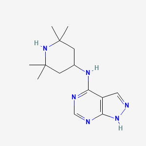 molecular formula C14H22N6 B2579317 N-(2,2,6,6-tetramethylpiperidin-4-yl)-1H-pyrazolo[3,4-d]pyrimidin-4-amine CAS No. 1021134-45-1