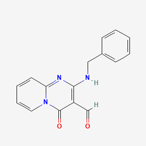 molecular formula C16H13N3O2 B2579319 2-(benzylamino)-4-oxo-4H-pyrido[1,2-a]pyrimidine-3-carbaldehyde CAS No. 475046-86-7