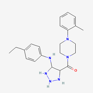 molecular formula C22H26N6O B2579321 N-(4-ethylphenyl)-4-[4-(2-methylphenyl)piperazine-1-carbonyl]-1H-1,2,3-triazol-5-amine CAS No. 1291863-37-0