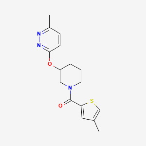 molecular formula C16H19N3O2S B2579323 (3-((6-Methylpyridazin-3-yl)oxy)piperidin-1-yl)(4-methylthiophen-2-yl)methanone CAS No. 2034439-18-2