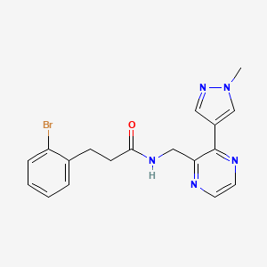 molecular formula C18H18BrN5O B2579327 3-(2-bromophenyl)-N-((3-(1-methyl-1H-pyrazol-4-yl)pyrazin-2-yl)methyl)propanamide CAS No. 2034299-79-9