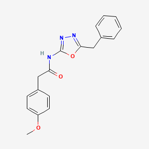 molecular formula C18H17N3O3 B2579328 N-(5-苄基-1,3,4-恶二唑-2-基)-2-(4-甲氧基苯基)乙酰胺 CAS No. 955235-06-0